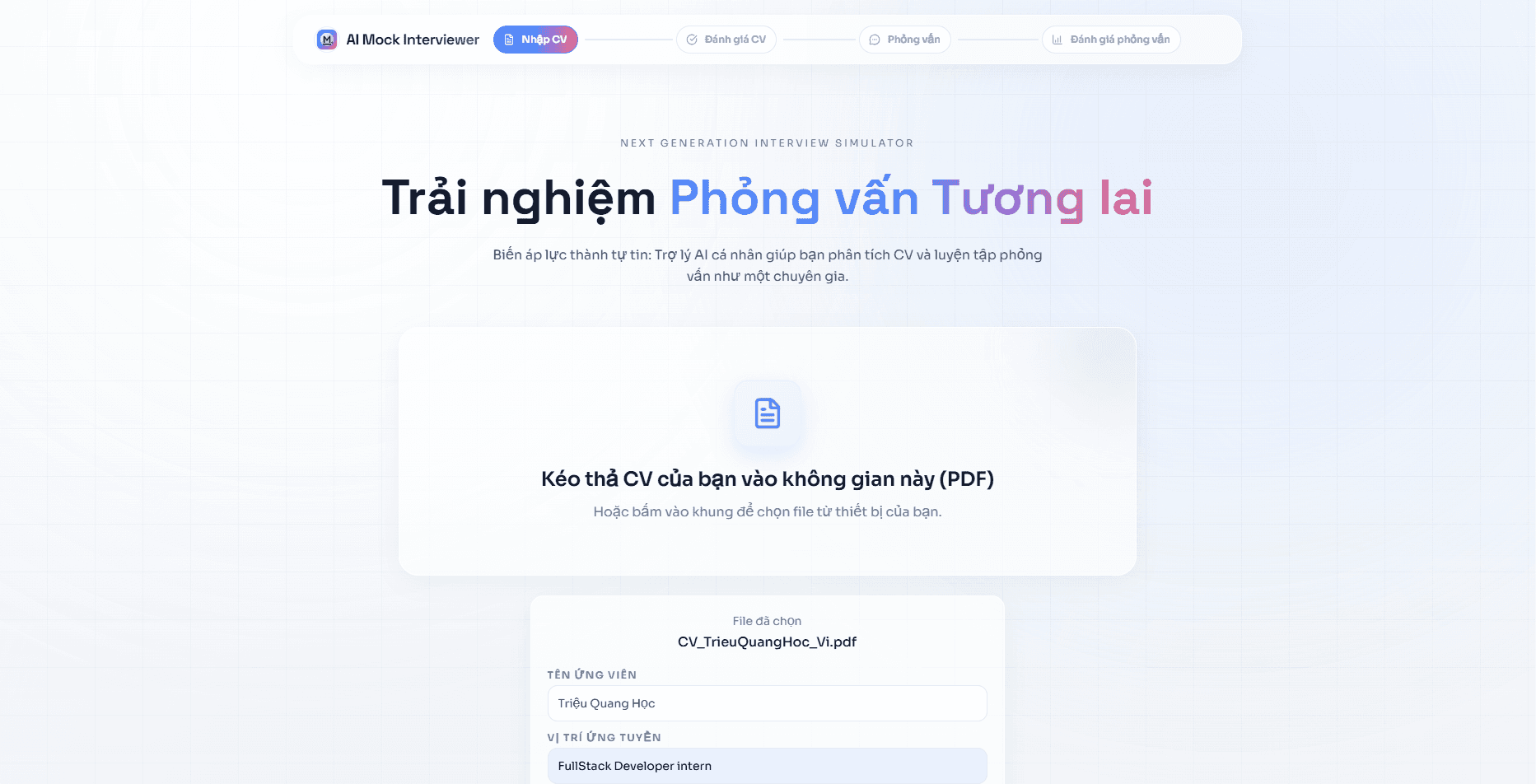 CV checker - Đánh giá CV và phỏng vấn bằng AI